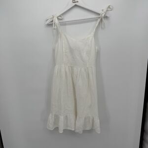 Old Navy White Cotton Gauze Mini Tie Shoulder Cami Dress Size Small